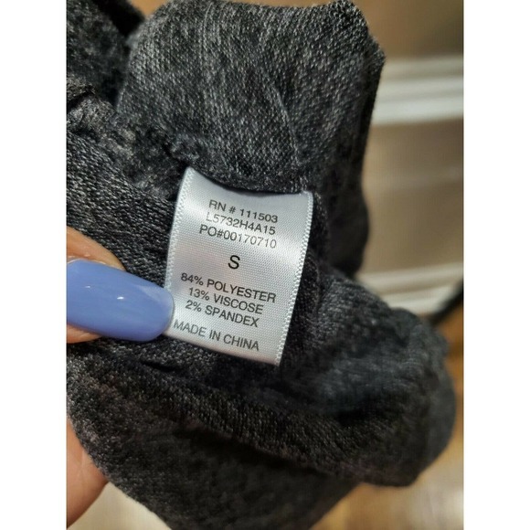 C Women's Solid Gray Polyester Round Neck Sleeveless Casual Jumsuits Size Small - Picture 11 of 16